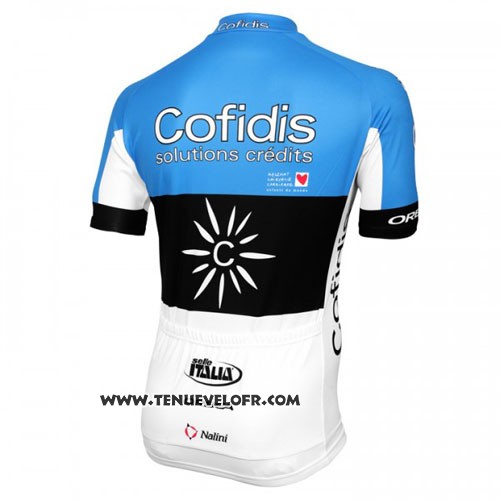 2016 Maillot Ciclismo Cofidis Azur et Noir Manches Courtes et Cuissard